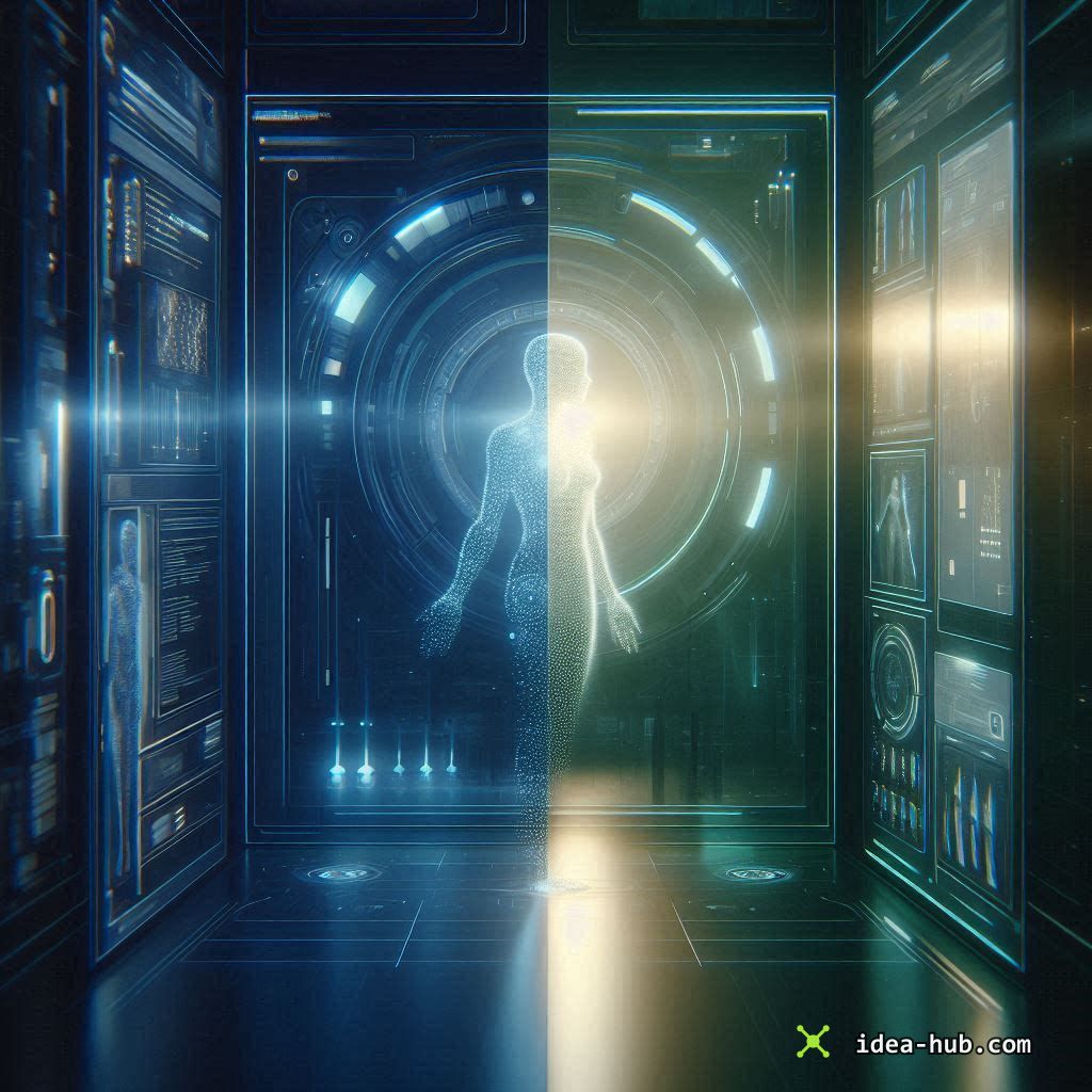 Industry buildings connected by AI data streams
